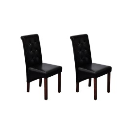 Sillas de comedor 2 unidades cuero sintético negro de vidaXL, Sillas de comedor - Ref: Foro24-60623, Precio: 193,61 €, Descue...