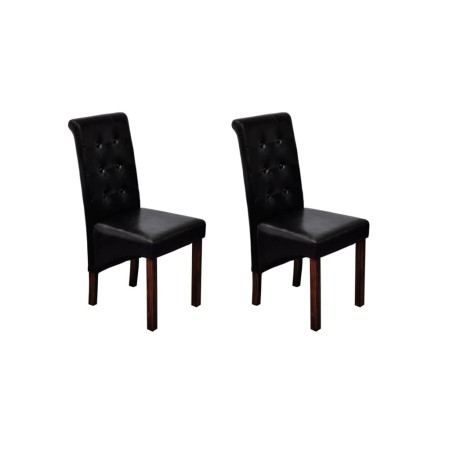 Sillas de comedor 2 unidades cuero sintético negro de vidaXL, Sillas de comedor - Ref: Foro24-60623, Precio: 193,61 €, Descue...