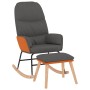 Silla mecedora con reposapiés tela gris oscuro de vidaXL, Mecedoras - Ref: Foro24-3097402, Precio: 147,45 €, Descuento: %