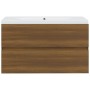 Mueble de baño con lavabo madera contrachapada marrón roble de vidaXL, Tocadores de baño - Ref: Foro24-3120344, Precio: 209,9...