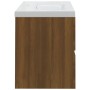 Mueble de baño con lavabo madera contrachapada marrón roble de vidaXL, Tocadores de baño - Ref: Foro24-3120344, Precio: 209,9...