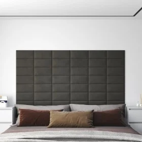 Wall panels 12 pcs dark gray velvet 30x15 cm 0.54 m² by vidaXL, Wall covering - Ref: Foro24-343780, Price: 33,19 €, Discount: %