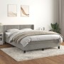 Cama box spring con colchón terciopelo gris claro 140x200 cm de vidaXL, Camas y somieres - Ref: Foro24-3130901, Precio: 443,9...
