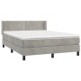 Cama box spring con colchón terciopelo gris claro 140x200 cm de vidaXL, Camas y somieres - Ref: Foro24-3130901, Precio: 443,9...
