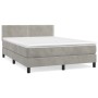 Cama box spring con colchón terciopelo gris claro 140x200 cm de vidaXL, Camas y somieres - Ref: Foro24-3141245, Precio: 433,1...