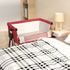 Cuna con colchón tela de lino rojo de vidaXL, Cunas y camas para niños - Ref: Foro24-10293, Precio: 116,64 €, Descuento: %