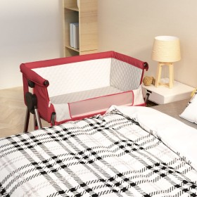 Cuna con colchón tela de lino rojo de vidaXL, Cunas y camas para niños - Ref: Foro24-10293, Precio: 117,87 €, Descuento: %