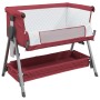 Cuna con colchón tela de lino rojo de vidaXL, Cunas y camas para niños - Ref: Foro24-10293, Precio: 117,87 €, Descuento: %
