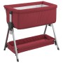 Cuna con colchón tela de lino rojo de vidaXL, Cunas y camas para niños - Ref: Foro24-10293, Precio: 117,87 €, Descuento: %