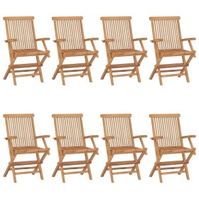Sillas de jardín 8 unidades madera maciza de teca de vidaXL, Sillas de jardín - Ref: Foro24-3072888, Precio: 606,38 €, Descue...