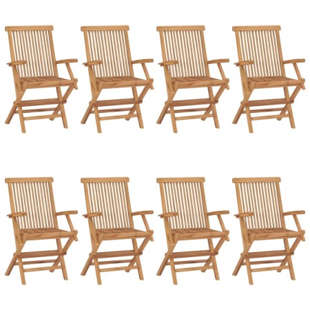 Sillas de jardín 8 unidades madera maciza de teca de vidaXL, Sillas de jardín - Ref: Foro24-3072888, Precio: 606,38 €, Descue...