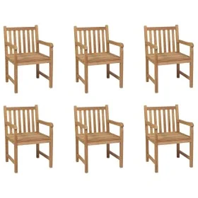 Sillas de jardín 6 unidades madera maciza de teca de vidaXL, Sillas de jardín - Ref: Foro24-3073002, Precio: 870,46 €, Descue...