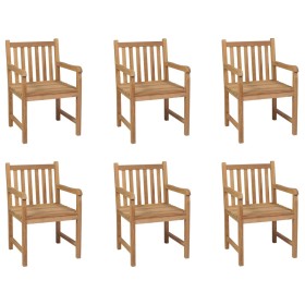Sillas de jardín 6 unidades madera maciza de teca de vidaXL, Sillas de jardín - Ref: Foro24-3073002, Precio: 870,52 €, Descue...