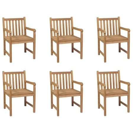Sillas de jardín 6 unidades madera maciza de teca de vidaXL, Sillas de jardín - Ref: Foro24-3073002, Precio: 870,46 €, Descue...