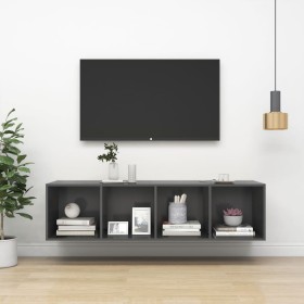 Mueble TV pared madera contrachapada gris 37x37x142,5 cm de vidaXL, Muebles TV - Ref: Foro24-805491, Precio: 54,81 €, Descuen...