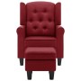Sillón con reposapiés de tela rojo tinto en Sillones | Comprar online en Foru.es