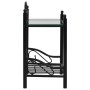 Mesita de noche de acero y vidrio templado 45x30,5x60 cm negro de vidaXL, Mesitas de noche - Ref: Foro24-246726, Precio: 60,4...