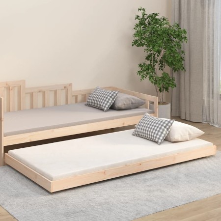 Estructura de cama madera maciza de pino 100x200 cm de vidaXL, Camas y somieres - Ref: Foro24-823489, Precio: 73,91 €, Descue...