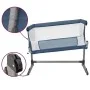 Cuna con colchón tela de lino azul marino de vidaXL, Cunas y camas para niños - Ref: Foro24-10298, Precio: 112,09 €, Descuent...