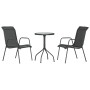 Juego de comedor para jardín 3 piezas acero negro de vidaXL, Conjuntos de jardín - Ref: Foro24-3203728, Precio: 102,96 €, Des...