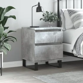 Mesita de noche madera de ingeniería gris hormigón 40x35x50 cm de vidaXL, Mesitas de noche - Ref: Foro24-830692, Precio: 56,4...