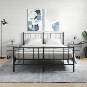 Mesita de noche 2 uds madera ingeniería gris Sonoma 40x35x50 cm de vidaXL, Mesitas de noche - Ref: Foro24-830697, Precio: 83,...