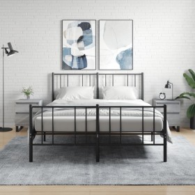 Mesita de noche 2 uds madera ingeniería gris Sonoma 40x35x50 cm de vidaXL, Mesitas de noche - Ref: Foro24-830697, Precio: 84,...