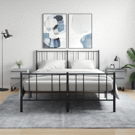 Mesita de noche 2 uds madera ingeniería gris Sonoma 40x35x50 cm de vidaXL, Mesitas de noche - Ref: Foro24-830697, Precio: 84,...