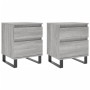 Mesita de noche 2 uds madera ingeniería gris Sonoma 40x35x50 cm de vidaXL, Mesitas de noche - Ref: Foro24-830697, Precio: 84,...