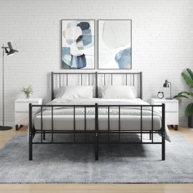Mesitas noche 2 uds madera ingeniería blanco brillo 40x35x50 cm de vidaXL, Mesitas de noche - Ref: Foro24-830689, Precio: 112...