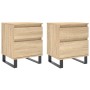Mesitas noche 2 uds madera ingeniería roble Sonoma 40x35x50 cm de vidaXL, Mesitas de noche - Ref: Foro24-830691, Precio: 100,...