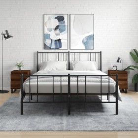Mesitas noche 2 uds madera ingeniería marrón roble 40x35x50 cm de vidaXL, Mesitas de noche - Ref: Foro24-830699, Precio: 84,2...