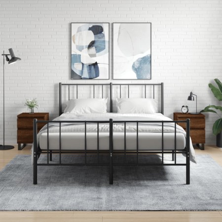 Mesitas noche 2 uds madera ingeniería marrón roble 40x35x50 cm de vidaXL, Mesitas de noche - Ref: Foro24-830699, Precio: 84,2...