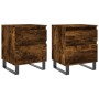 Mesitas noche 2 uds madera ingeniería roble ahumado 40x35x50 cm de vidaXL, Mesitas de noche - Ref: Foro24-830695, Precio: 80,...
