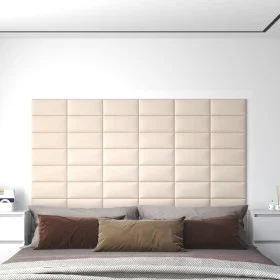 Wandpaneele 12 Stück cremefarbener Samt 30x15 cm 0,54 m² von vidaXL, Wandverkleidung - Ref: Foro24-343787, Preis: 32,37 €, Ra...