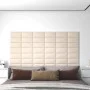 Paneles de pared 12 uds terciopelo crema 30x15 cm 0,54 m² de vidaXL, Recubrimiento de paredes - Ref: Foro24-343787, Precio: 3...