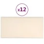 Paneles de pared 12 uds terciopelo crema 30x15 cm 0,54 m² de vidaXL, Recubrimiento de paredes - Ref: Foro24-343787, Precio: 3...