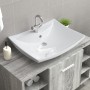 Lavabo de cerámica rectangular con orificio de grifo y desagüe de vidaXL, Lavabos - Ref: Foro24-140688, Precio: 115,46 €, Des...