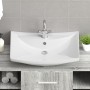 Lavabo de cerámica rectangular con orificio de grifo y desagüe de vidaXL, Lavabos - Ref: Foro24-140688, Precio: 115,46 €, Des...