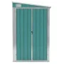 Cobertizo de jardín pared acero galvanizado verde 118x288x178cm de vidaXL, Cobertizos - Ref: Foro24-316225, Precio: 216,84 €,...