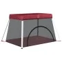 Playpen for babies with red linen fabric mattress by vidaXL, Baby Playpens - Ref: Foro24-10305, Price: 60,38 €, Discount: %