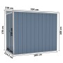 Cobertizo de jardín pared acero galvanizado gris 118x194x178cm de vidaXL, Cobertizos - Ref: Foro24-316222, Precio: 186,46 €, ...