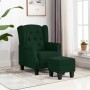 Sillón con reposapiés tela verde oscuro en Sillones | Comprar online en Foru.es