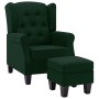 Sillón con reposapiés tela verde oscuro en Sillones | Comprar online en Foru.es
