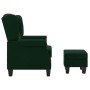 Sillón con reposapiés tela verde oscuro en Sillones | Comprar online en Foru.es