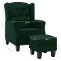 Sillón con reposapiés tela verde oscuro en Sillones | Comprar online en Foru.es