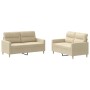Juego de sofás con cojines 2 piezas tela crema en Sofás | Comprar online en Foru.es
