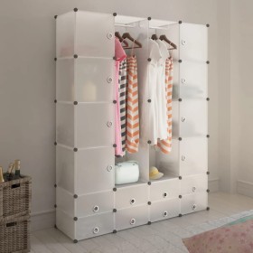 Armario modular con 18 compartimentos blanco 37x146x180,5 cm de vidaXL, Armarios roperos - Ref: Foro24-240502, Precio: 114,55...