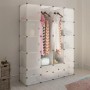 Armario modular con 18 compartimentos blanco 37x146x180,5 cm de vidaXL, Armarios roperos - Ref: Foro24-240502, Precio: 114,55...