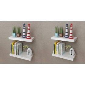Estantes de pared 4 unidades blanco 40 cm de vidaXL, Estantes y estanterías - Ref: Foro24-275996, Precio: 54,58 €, Descuento: %